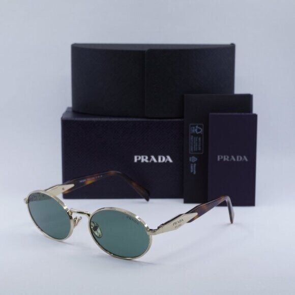 Final Price! Prada PR65ZS ZVN70L Gold Green Sunglasses - Picture 2 of 13